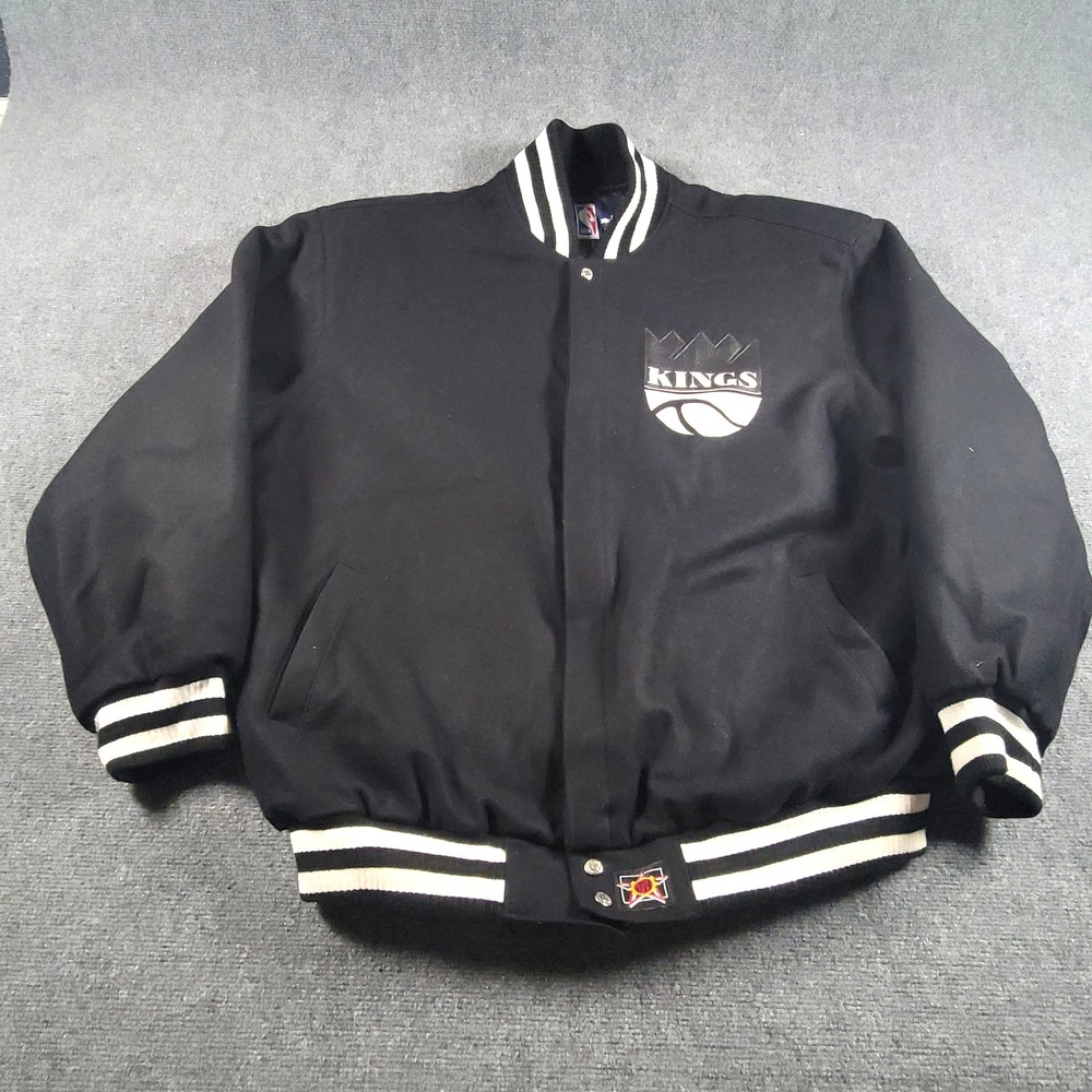 Sacramento Kings Varsity Jacket Mens 4XL Black Wool Blend JH Design NBA Bomber